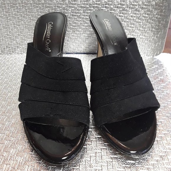 Coldwater Creek Black Fabric & Patent Heel 8.5 - Picture 4 of 8